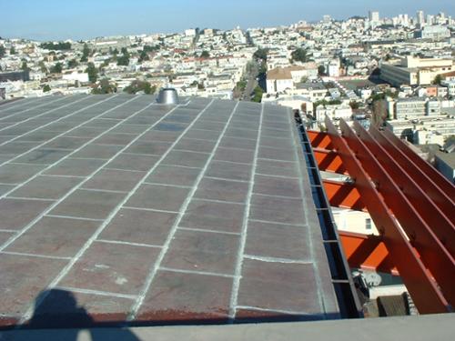 Copper metal roof. Flat Panel with soldered seams. 