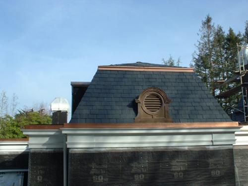 Various architectural sheet metal dormer vents and fascia. 
