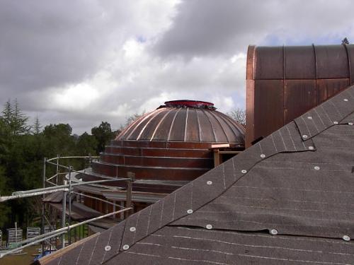 Various architectural sheet metal dormers and dome.