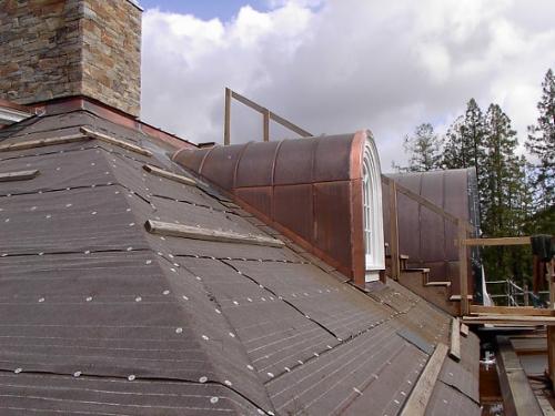 Various architectural sheet metal dormers.