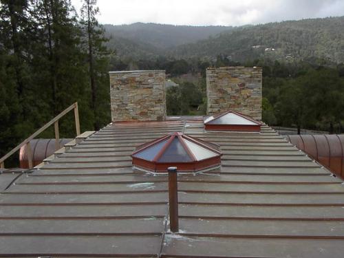 Standing Seam Metal Roof and Skylights 