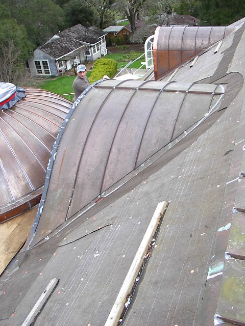 Various architectural sheet metal dormers and dome.