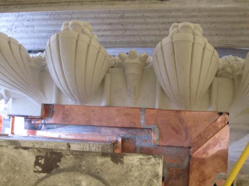 Built-in Gutter behind GFRC ornaments